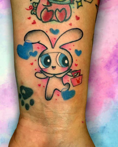 Distinctive Female Powerpuff Girls Bubbles Tattoo Designs