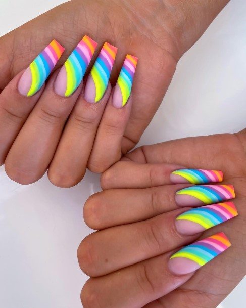 Distinctive Female Rainbow Nail Designs