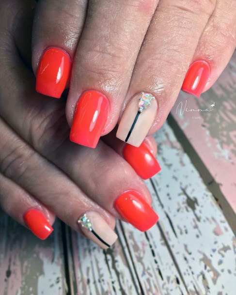 Distinctive Female Red Dress Nail Designs