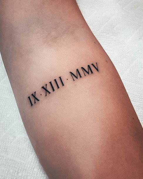 Distinctive Female Roman Numeral Tattoo Designs Wrist