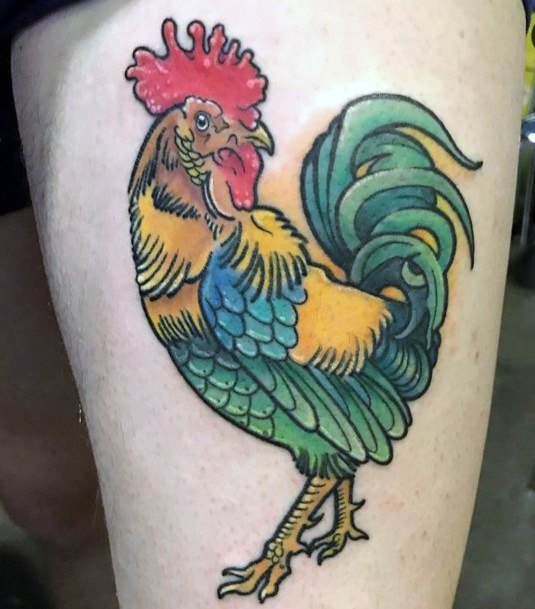 Distinctive Female Rooster Tattoo Designs
