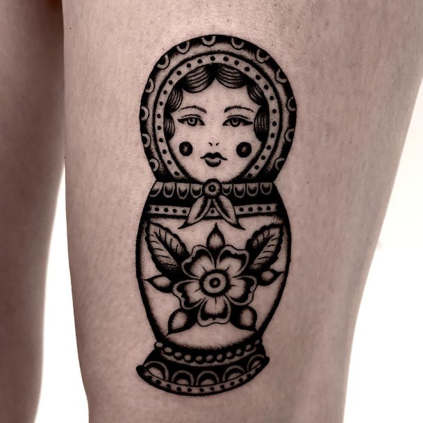 Distinctive Female Russian Nesting Doll Matryoshka Tattoo Designs