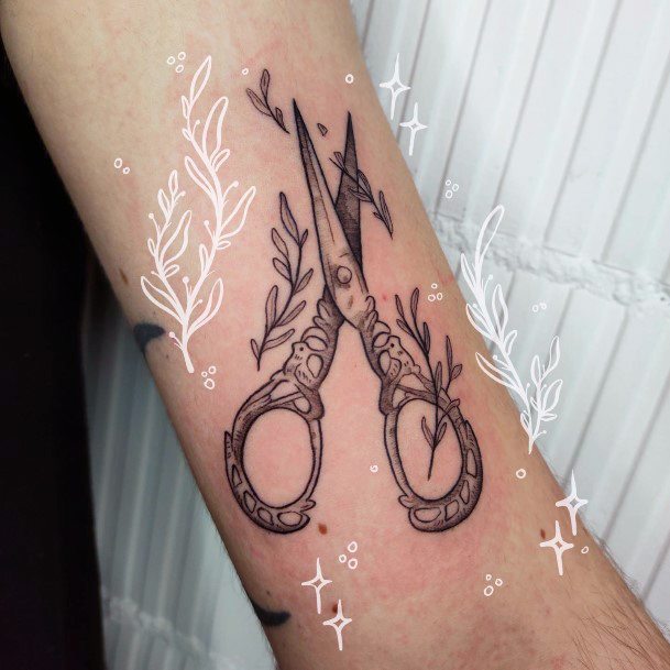 Distinctive Female Scissors Tattoo Designs