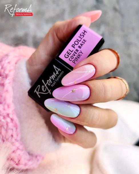 Distinctive Female Short Pink And White Nail Designs