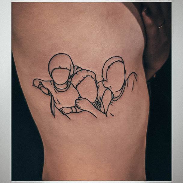 Distinctive Female Sibling Tattoo Designs