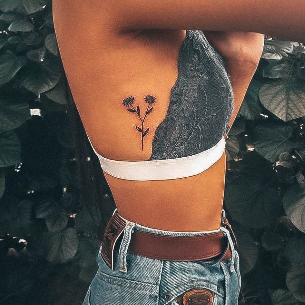 Distinctive Female Simple Flower Tattoo Designs