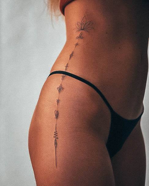 Distinctive Female Small Hip Tattoo Designs