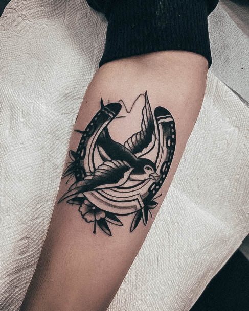 Distinctive Female Small Sparrow Tattoo Designs