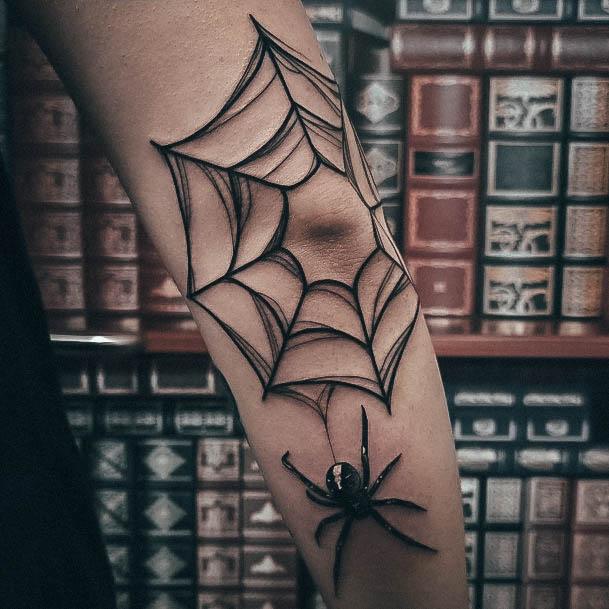 Distinctive Female Small Spider Web Tattoo Designs