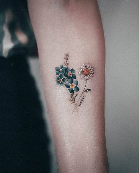 Distinctive Female Small Sunflower Tattoo Designs