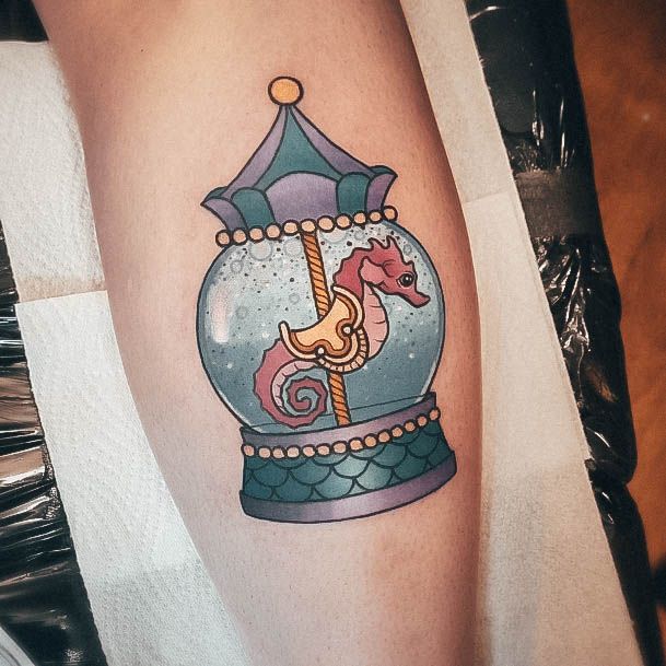 Distinctive Female Snowglobe Tattoo Designs