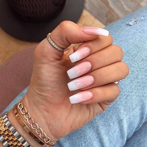 Distinctive Female Square Ombre Nail Designs