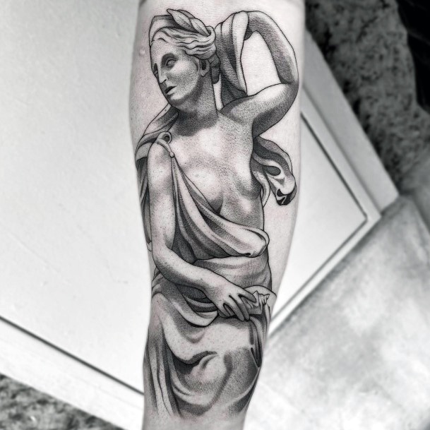 Distinctive Female Statue Tattoo Designs