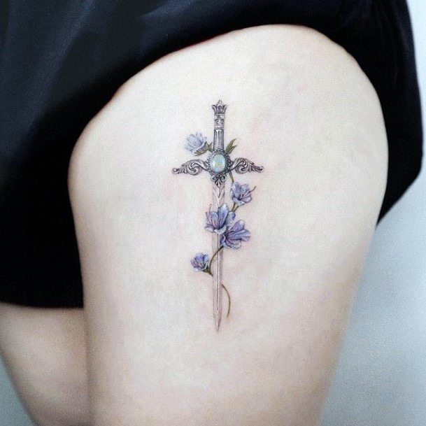 Distinctive Female Sword Tattoo Designs