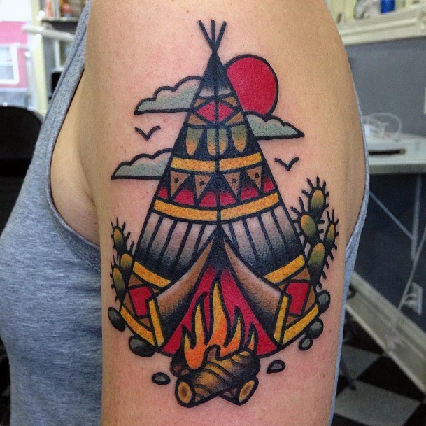 Distinctive Female Tipi Tattoo Designs