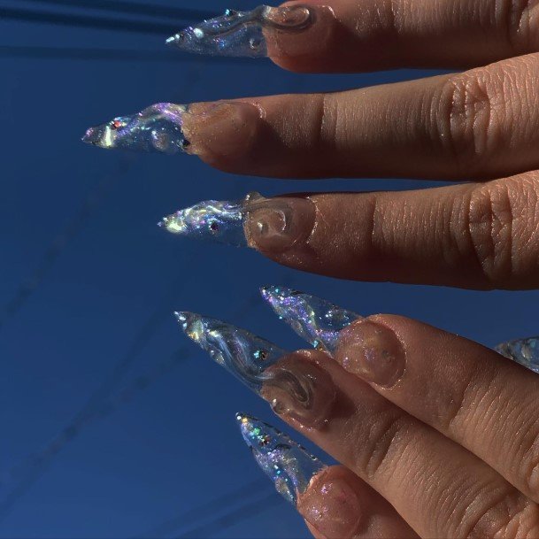 Distinctive Female Translucent Nail Designs