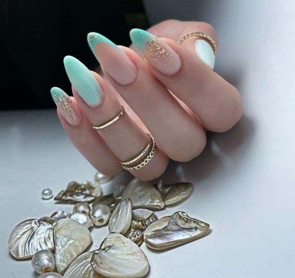 Distinctive Female Turquoise Ombre Nail Designs