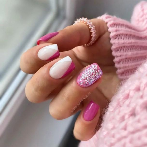 Distinctive Female Unique Nail Designs Pink