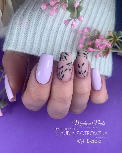 Distinctive Female Violet Nail Designs