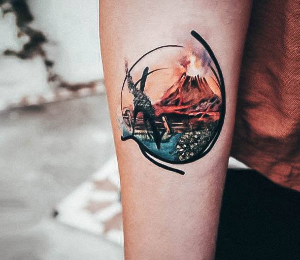 Distinctive Female Volcano Tattoo Designs