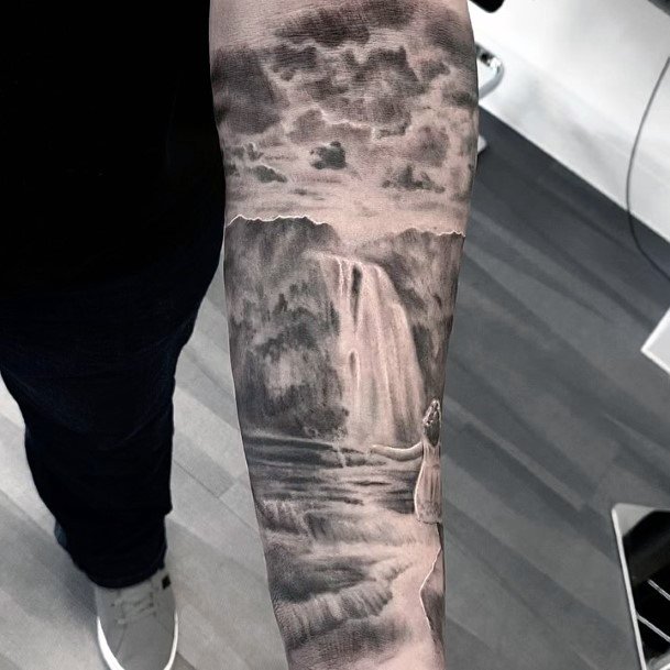 Distinctive Female Waterfall Tattoo Designs