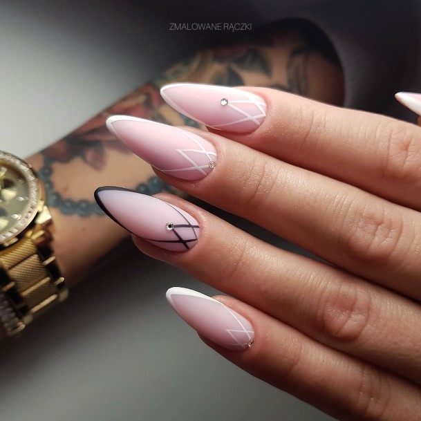 Distinctive Female White French Nail Designs