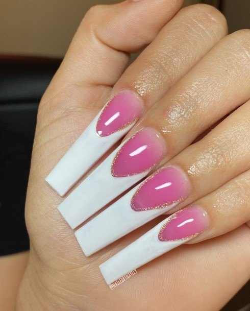 Distinctive Female White French Tip Nail Designs