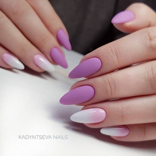 Distinctive Female White Ombre Nail Designs