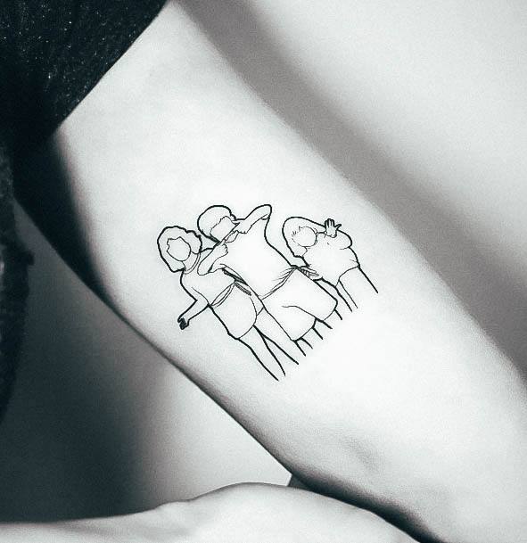 Divine Females Family Tattoo Outline People