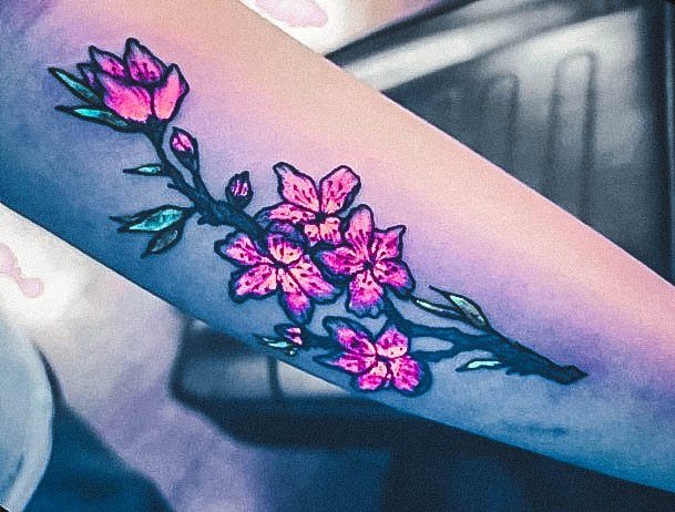 Divine Females Glow In The Dark Tattoo Flowers