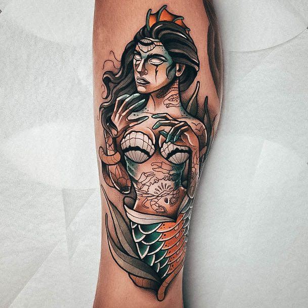 Divine Females Mermaid Tattoo Leg