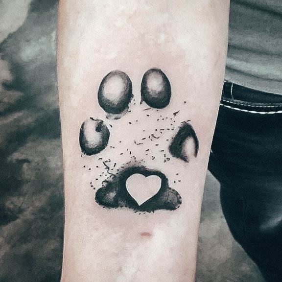 Divine Females Paw Print Tattoo Negative Space