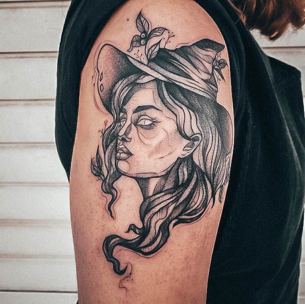 Top 100 Best Witch Tattoos For Women Witchcraft Design Ideas