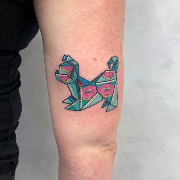 Dog Alluring Ladies Origami Tattoo Ideas