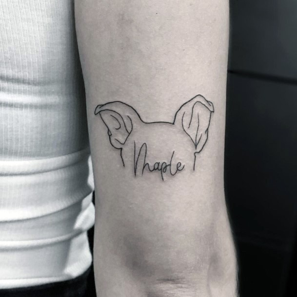 Dog Ears Tattoo For Women