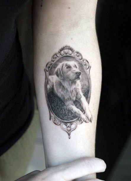 Dog In Mirror Tattoo Womens Hands