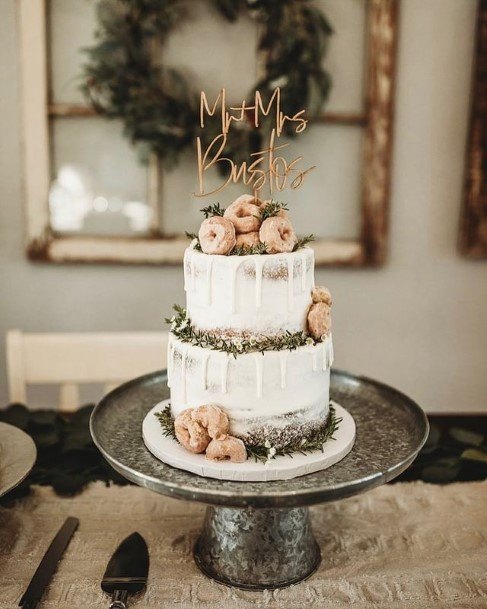 Donut Decorated Wedding Cake