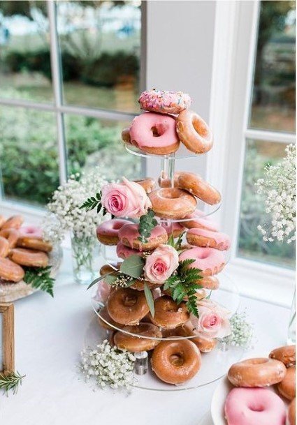 Donut Wedding Cake Stand With Florals