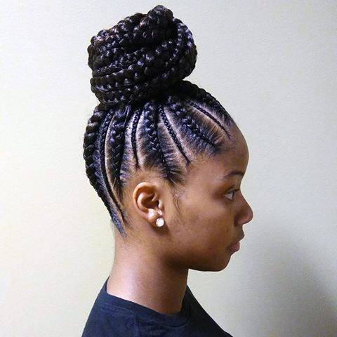 Donut With Corncrows Updo Hairstyles For Black Women