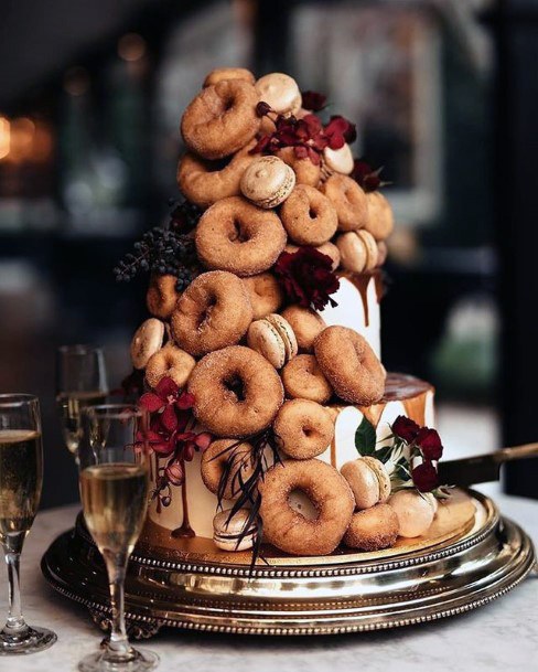 Donuts On Wedding Cake Unique