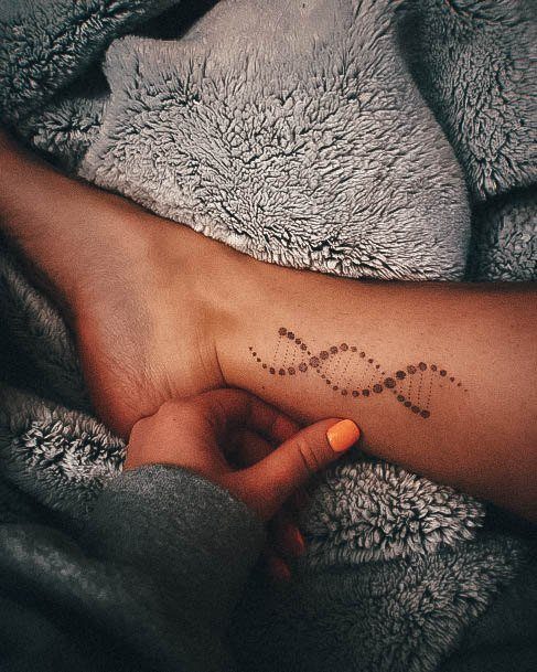 Dot Ankle Black Womens Tattoo Ideas Dna