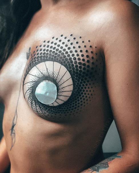 Dots Geometric Wonderful Body Art Boob Tattoo For Women