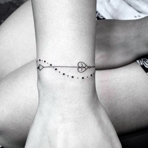 Dotted Art Tattoo Womens Wrists