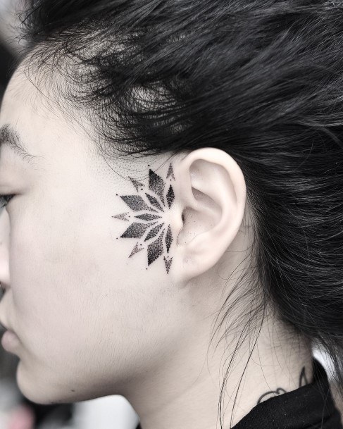 Dotted Art Womens Face Tattoo