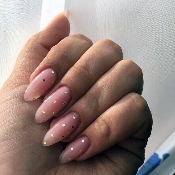 Dotted Rose Natural Nail Ideas For Women