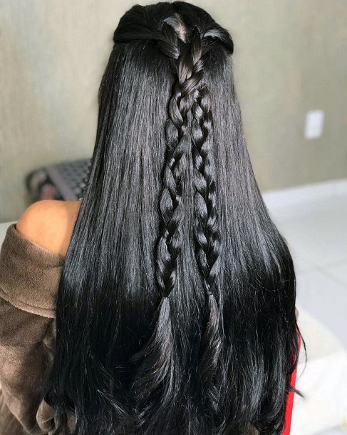 Double Cross Braided Charming Hairstyle Long