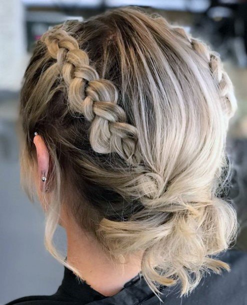 Double Dutch Braids Into Low Hair Knot Prom Hairstyles For Women
