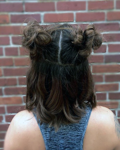 Double Knotted Bun Hairstyle Women