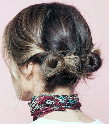 Double Knotted Low Bun Women