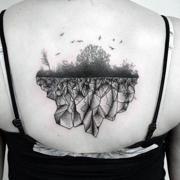 Drab Tree Tattoo Womens Back